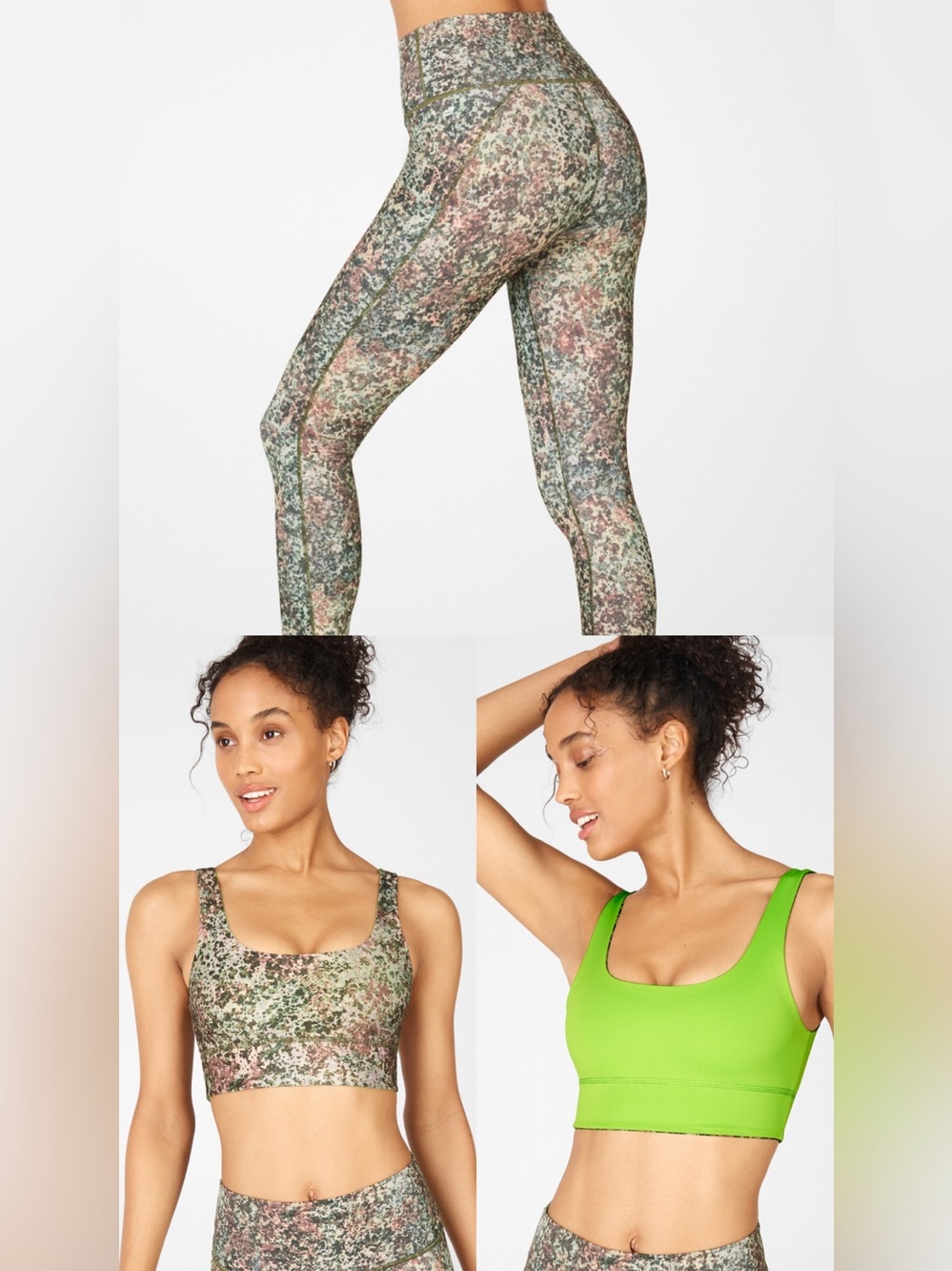 FABLETICS Earthen Powerhold Active Set w Harlyn Reversible Sports Bra Green